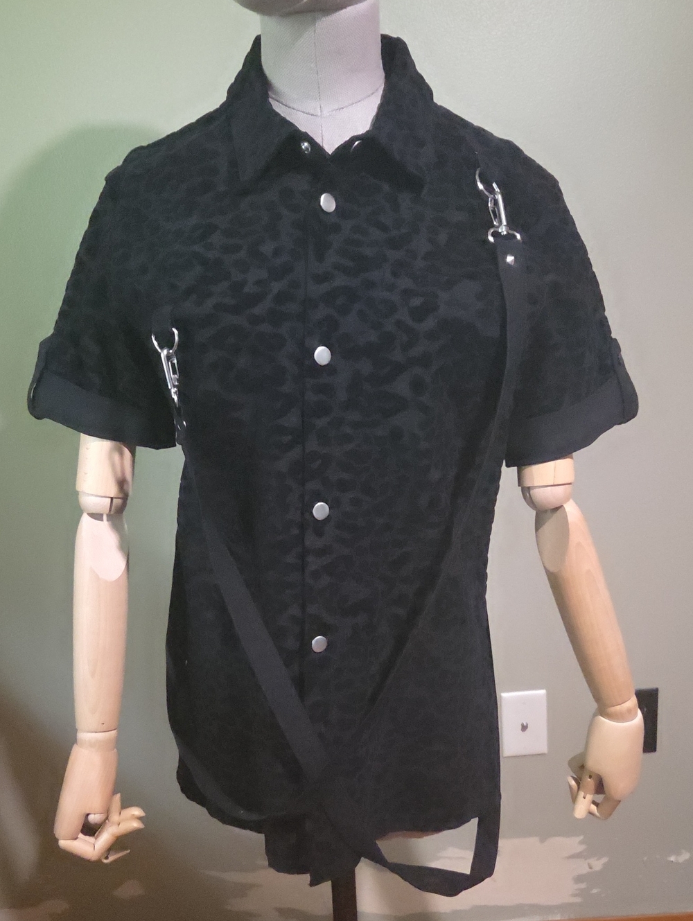 Killstar Mad Paw Leopard Print Shirt, Black, Brand New Never Worn